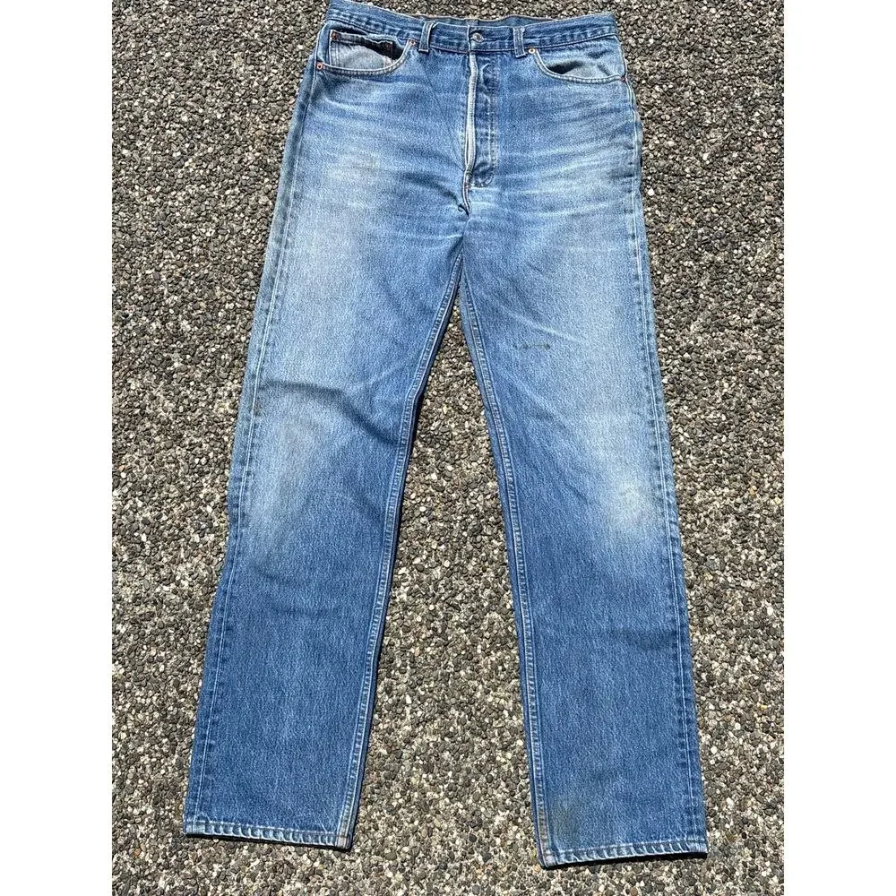 Vintage 91 Levi’s 501 0117 XX button fly 35x38(32x34) Made in USA grunge denim - Picture 2 of 9